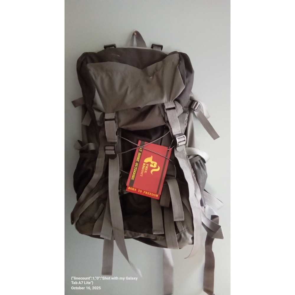Fire Knight Outdoors Hiking Backpacking Camping Travel Daypack Gray Brown